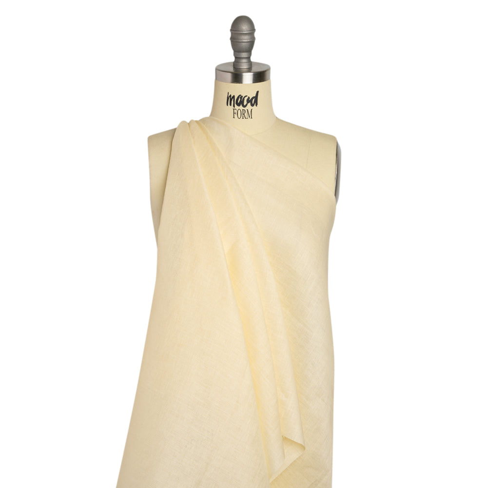 Famous Australian Designer Aged Parchment Lightweight Linen Woven Drape