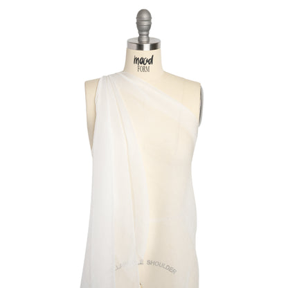 Famous Australian Designer White Crinkled Silk Chiffon Drape