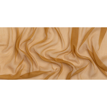 Famous Australian Designer Gold Crinkled Silk Chiffon Full