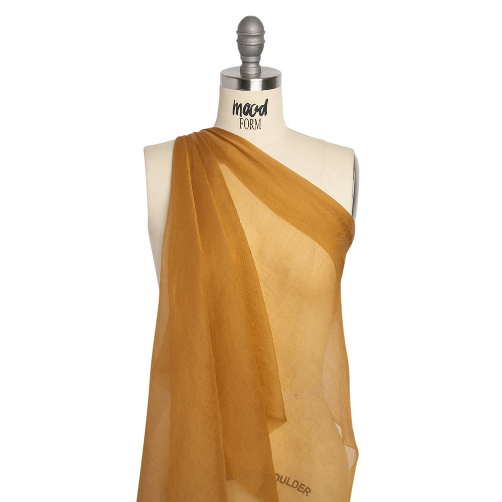 Famous Australian Designer Gold Crinkled Silk Chiffon Drape