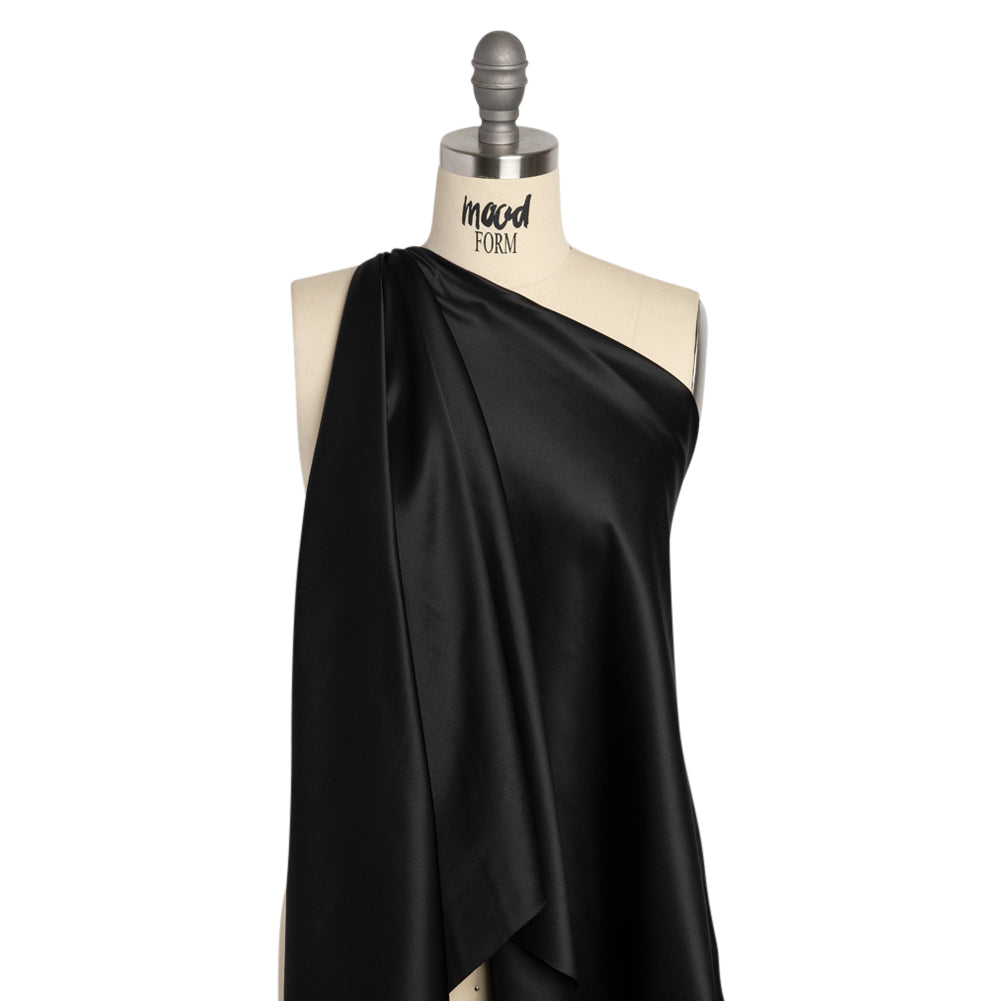 Famous Australian Designer Black Polyester Satin Drape