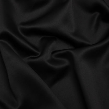 Famous Australian Designer Black Polyester Satin