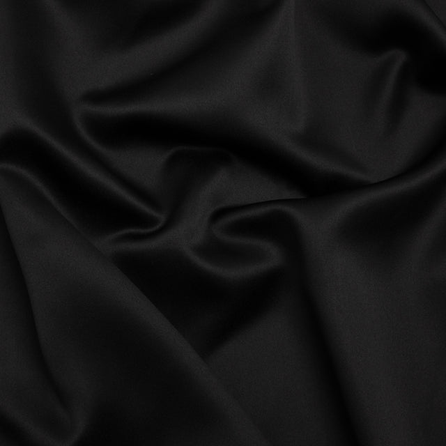 Famous Australian Designer Black Polyester Satin