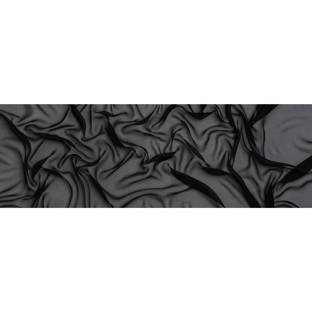 Famous Australian Designer Black Silk Georgette Full