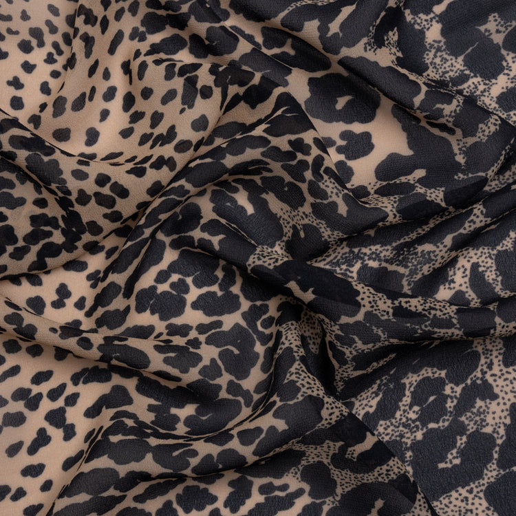 template--25130090922057__main-Famous Australian Designer Beige and Black Animal Spots Viscose Georgette