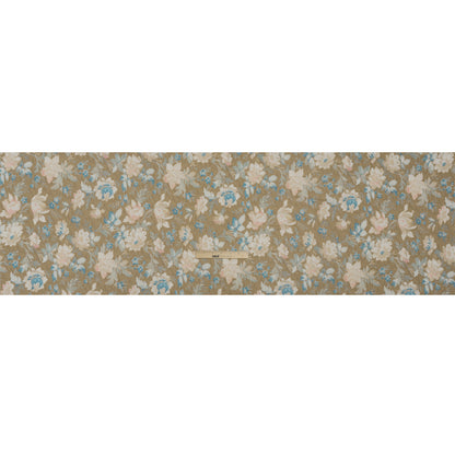 Famous Australian Designer Beige, Pink and Blue Floral Tapestry Stretch Polyester Jersey Full