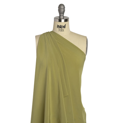 Famous Australian Designer Pea Green Viscose Crepe de Chine Drape