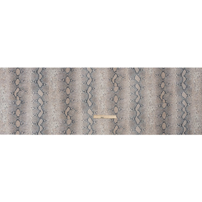 Famous Australian Designer Beige and Charcoal Snakeskin Polyester Voile Full