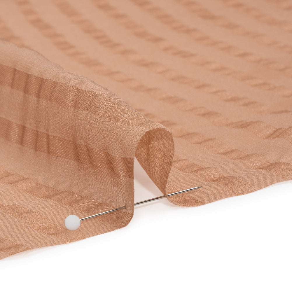 Famous Australian Designer Clay Silk Chiffon with Satin Faced Stripes Detail
