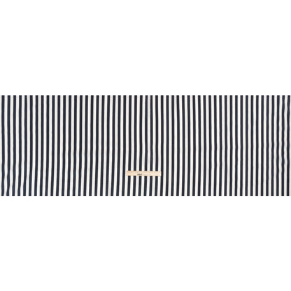 Famous Australian Designer Navy and White Striped Stretch Silk Crepe de Chine Drape