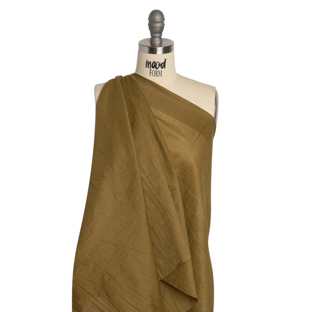 Famous Australian Designer Bronze Crinkled Cotton Voile Drape