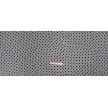 Famous Australian Designer Charcoal Satin Burnout Polka Dots Polyester Chiffon Full