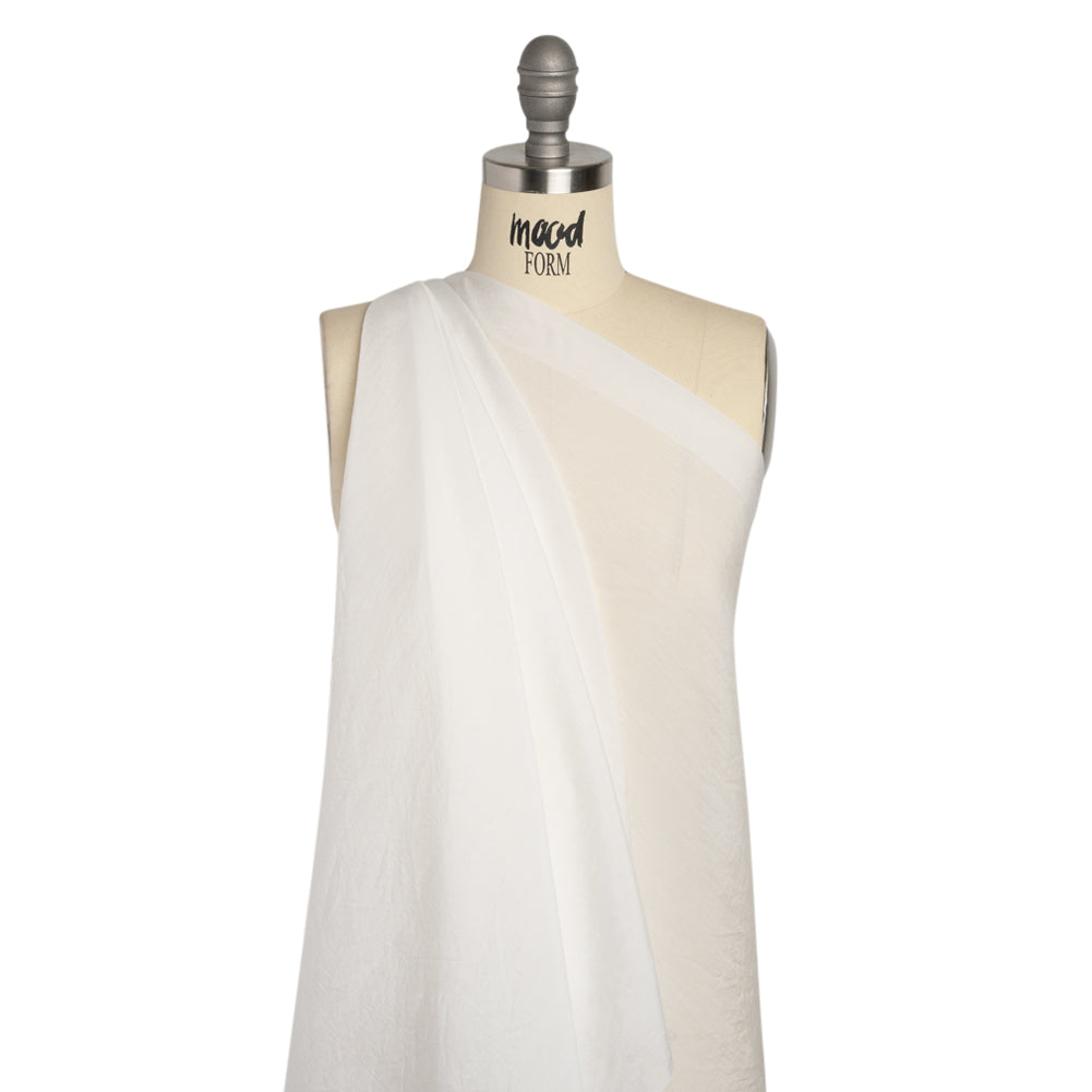 Famous Australian Designer White Cotton and Polyester Voile Drape