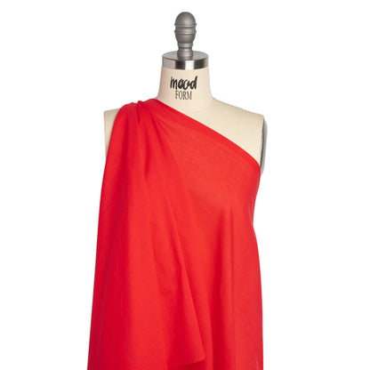 Famous Australian Designer Hot Coral Cotton Voile Drape