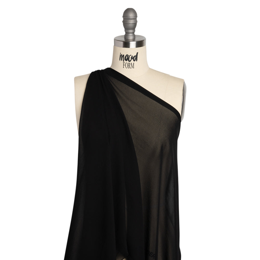 Famous Australian Designer Black Viscose Georgette Drape