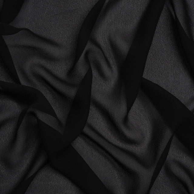 Famous Australian Designer Black Viscose Georgette