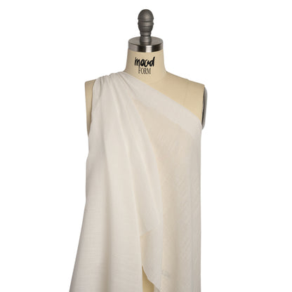 Famous Australian Designer White Crinkled Cotton and Linen Gauze Drape
