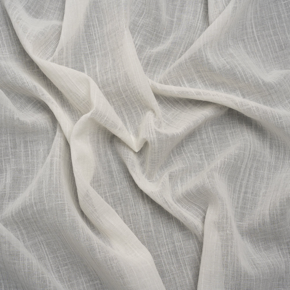 Famous Australian Designer White Crinkled Cotton and Linen Gauze