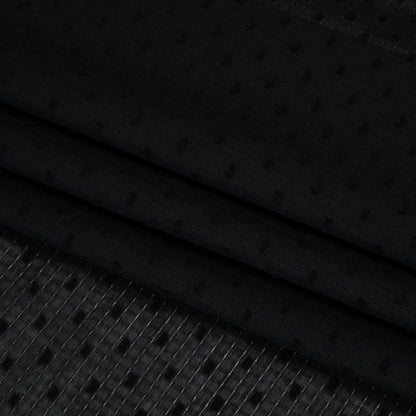 Famous Australian Designer Black Swiss Dot Gridded Cotton Woven Folded