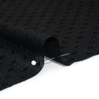 Famous Australian Designer Black Swiss Dot Gridded Cotton Woven Detail