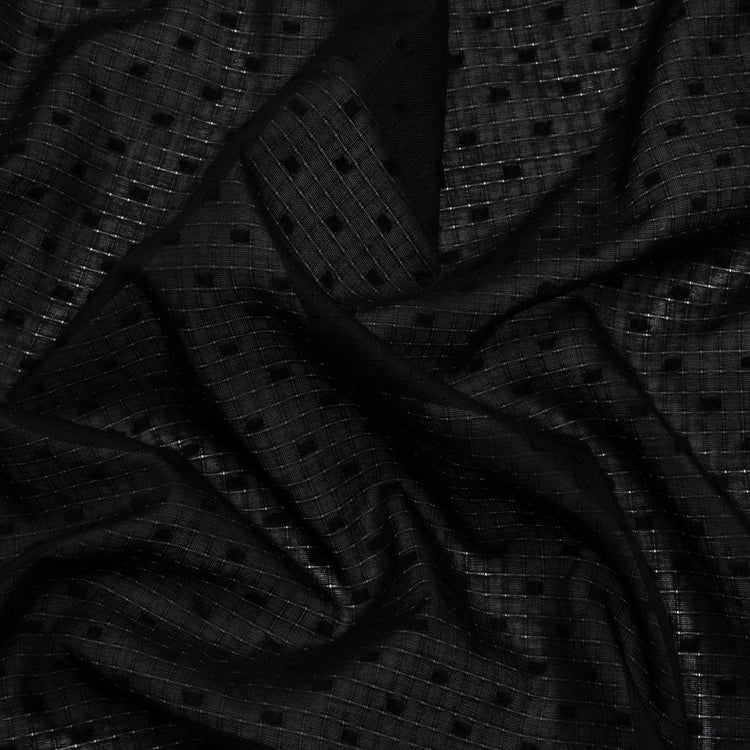 template--25130090922057__main-Famous Australian Designer Black Swiss Dot Gridded Cotton Woven