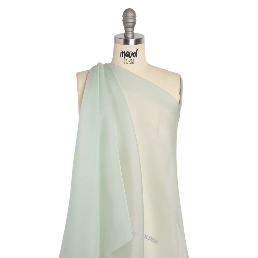 Famous Australian Designer Seafoam Silk Organza Drape
