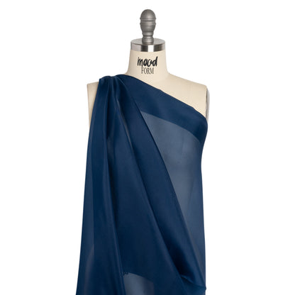 Famous Australian Designer Navy Silk Organza Drape