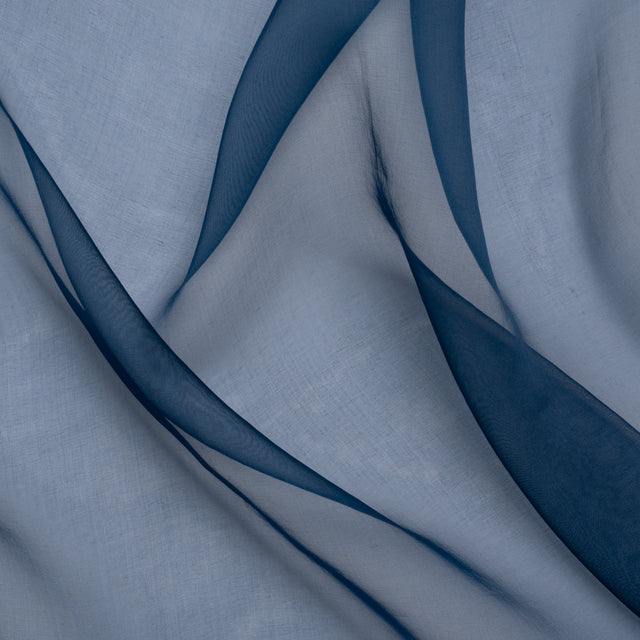 Famous Australian Designer Navy Lightweight Silk Organza