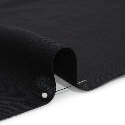 Famous Australian Designer Black Lightweight Linen Shirting Detail