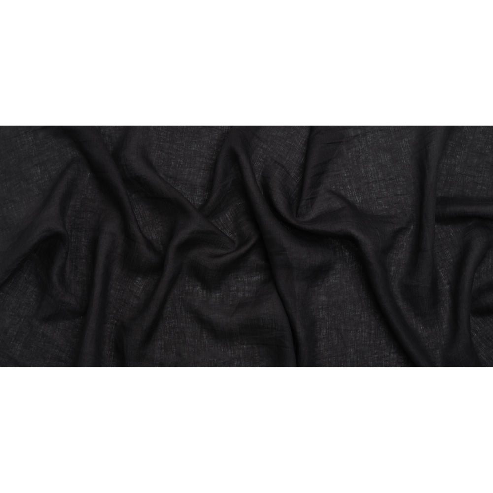 Famous Australian Designer Black Lightweight Linen Shirting Full