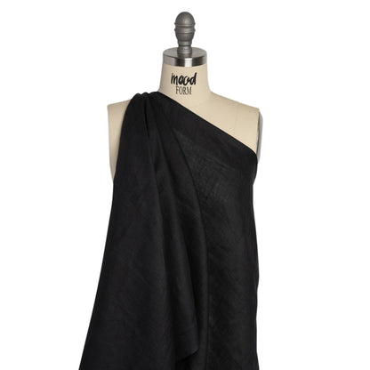 Famous Australian Designer Black Lightweight Linen Shirting Drape