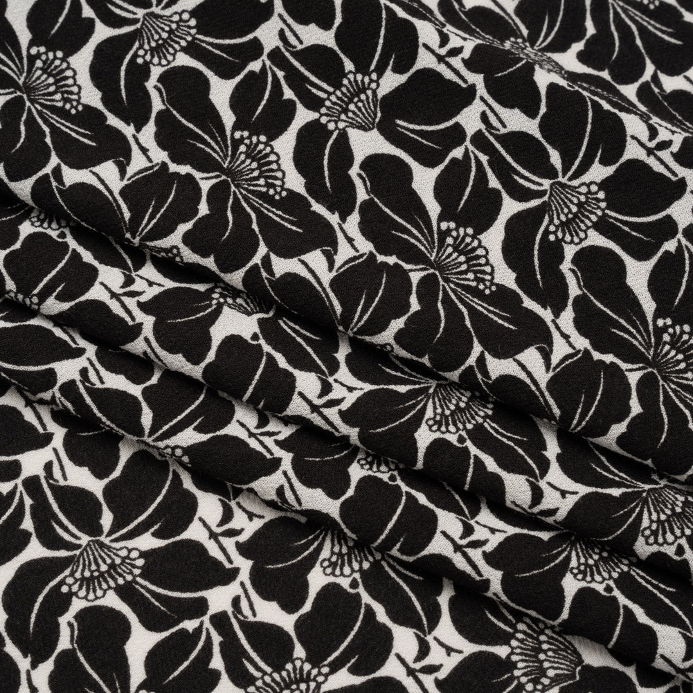 Famous Australian Designer Black and White Floral Rayon Crepe Full