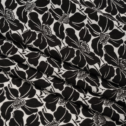 Famous Australian Designer Black and White Floral Rayon Crepe Full