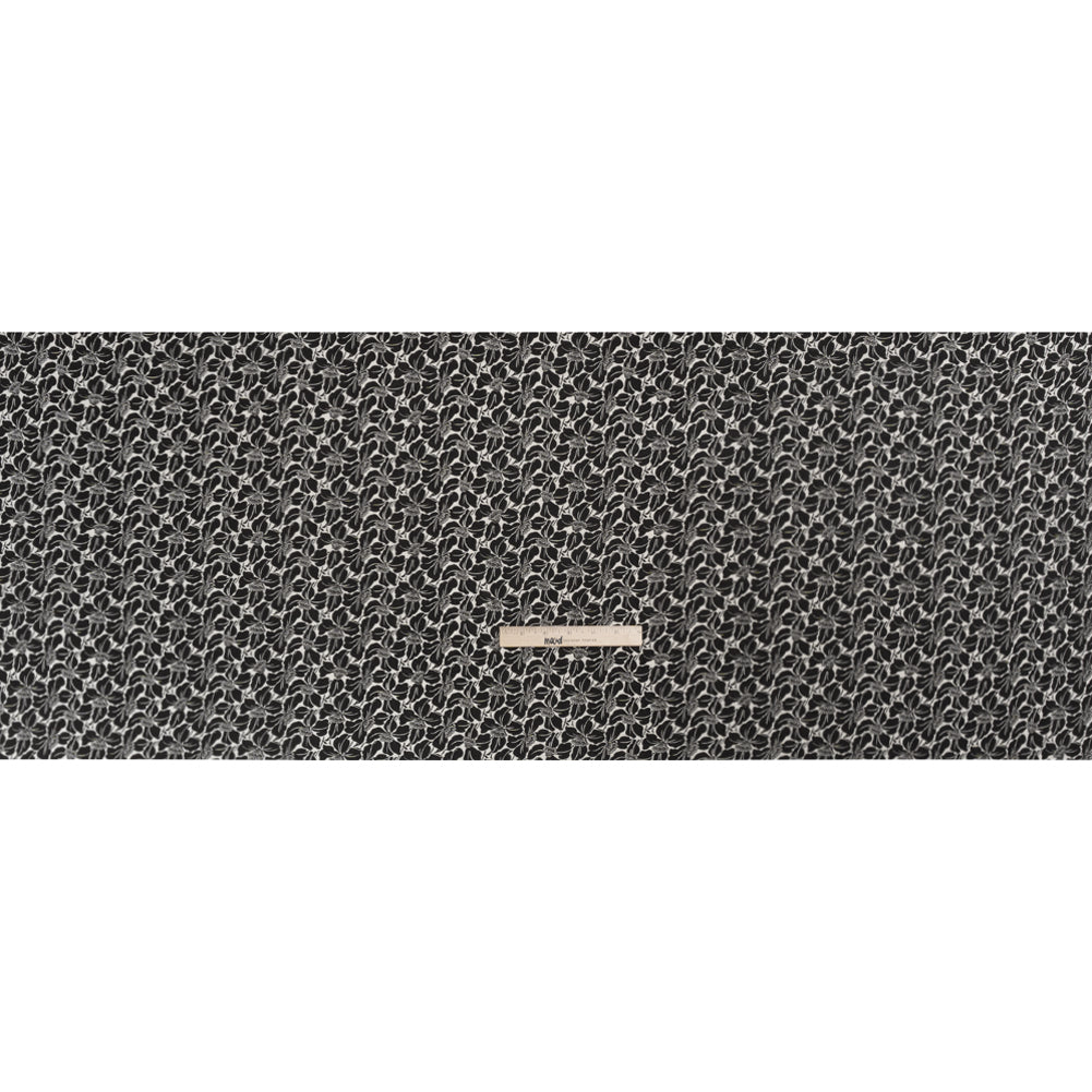 Famous Australian Designer Black and White Floral Rayon Crepe Drape