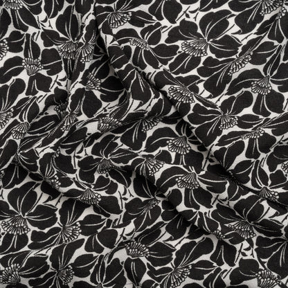 Famous Australian Designer Black and White Floral Rayon Crepe
