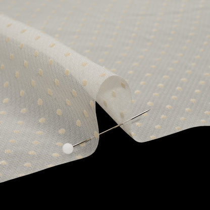 Famous Australian Designer Cream Burnout Satin Little Polka Dots Polyester and Viscose Chiffon Detail