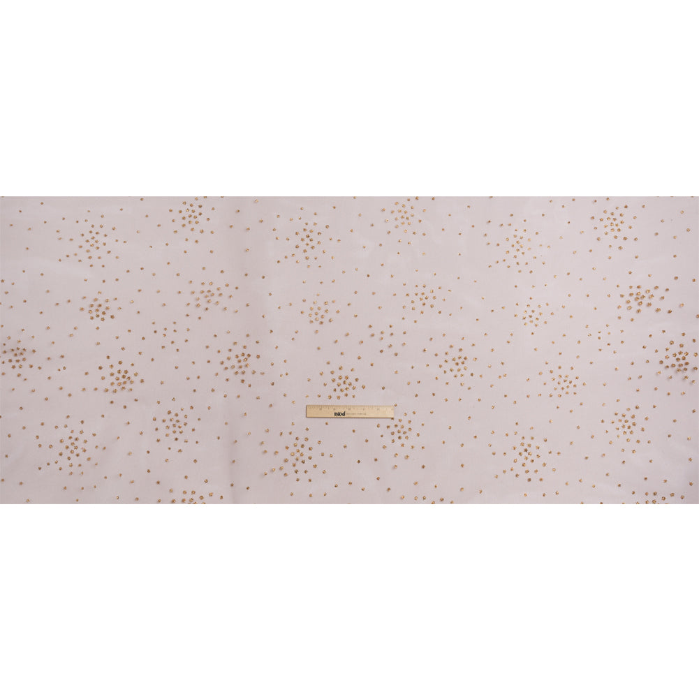 Famous Australian Designer Chocolate and Gold Glitter Spotted Polyester Tulle Full