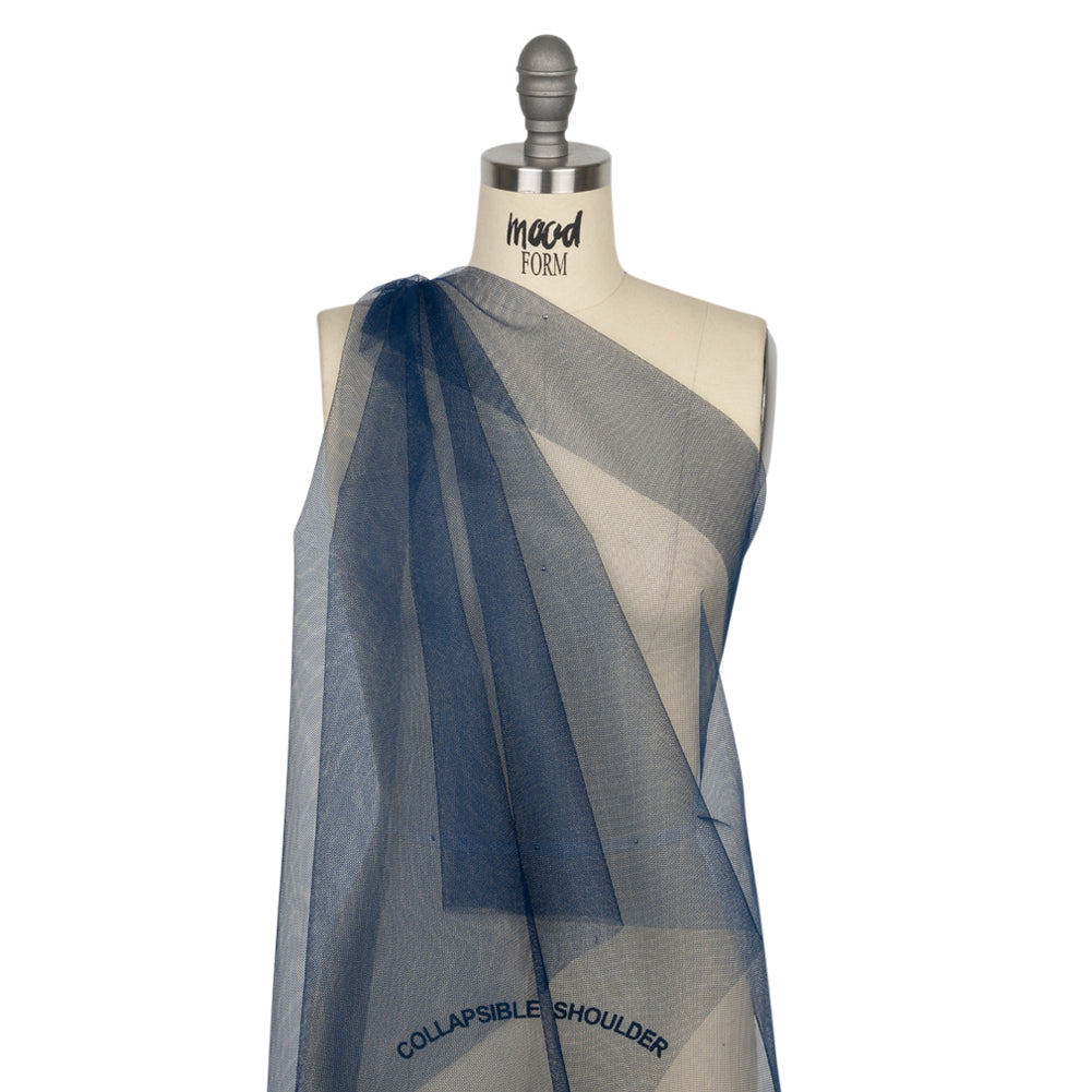 Famous Australian Designer Navy Polyester Tulle Drape