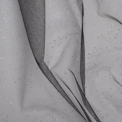 Famous Australian Designer Black and Gold Glitter Speckled Tulle