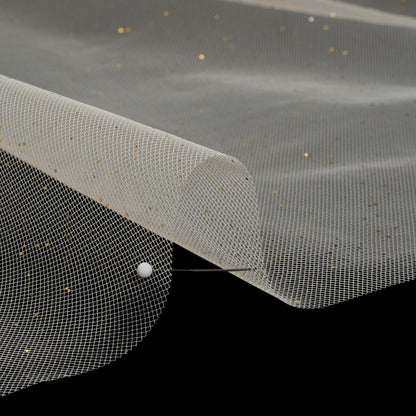 Famous Australian Designer Cream and Gold Glitter Speckled Tulle Detail