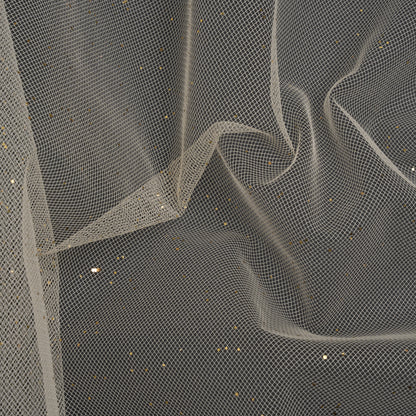 Famous Australian Designer Cream and Gold Glitter Speckled Tulle