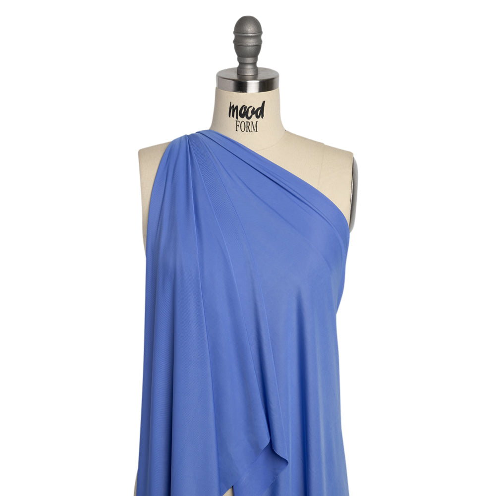 Famous Australian Designer French Blue Stretch Polyester Jersey Drape