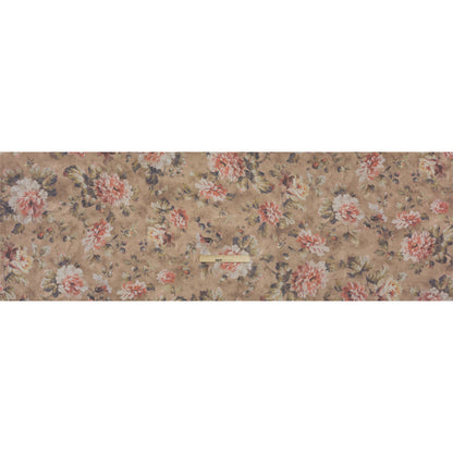 Famous Australian Designer Warm Taupe and Rose Floral Fresco Stretch Polyester Jersey Full