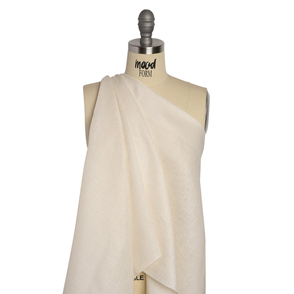 Famous Australian Designer Ivory Lightweight Linen Woven Drape
