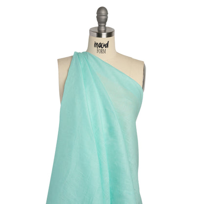 Famous Australian Designer Robin's Egg Blue Lightweight Linen Woven Drape