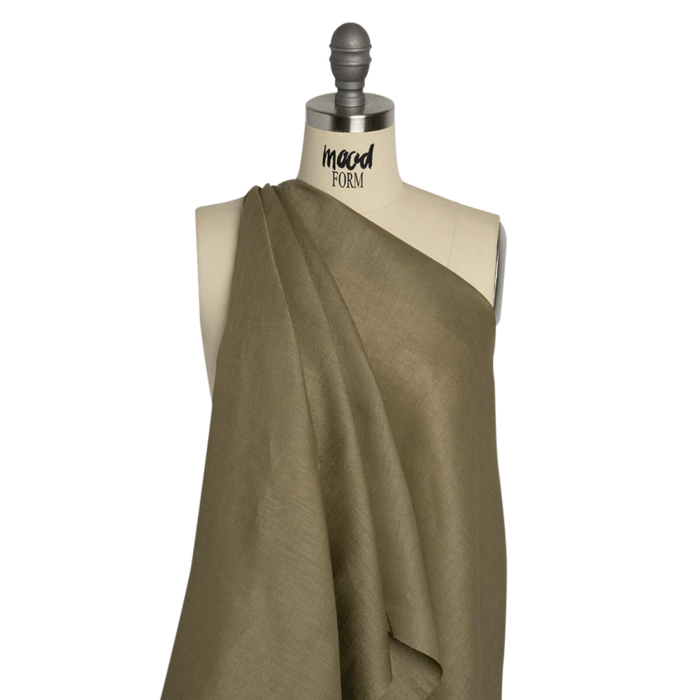 Famous Australian Designer Olive Lightweight Linen Woven Drape