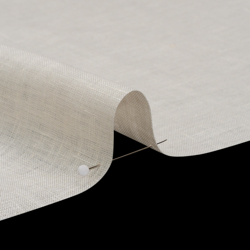 Famous Australian Designer Cream Lightweight Linen Woven Detail