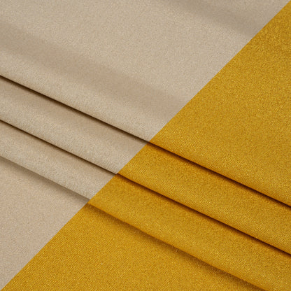 Famous Australian Designer Yellow, Beige and Metallic Gold Double Face Stretch Polyester Tricot Folded