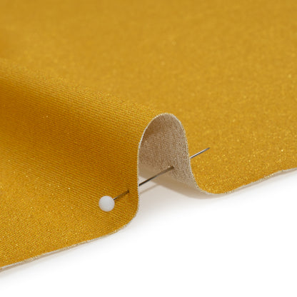 Famous Australian Designer Yellow, Beige and Metallic Gold Double Face Stretch Polyester Tricot Detail