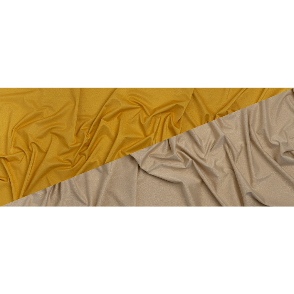 Famous Australian Designer Yellow, Beige and Metallic Gold Double Face Stretch Polyester Tricot Full
